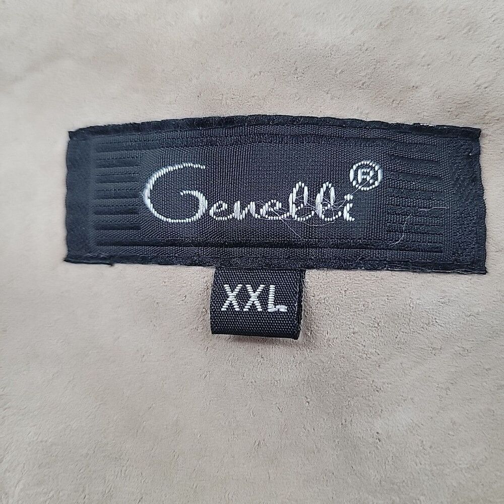 Genelli Mens Leather Fringe Jacket Size XXL Blonde Tan Coat Vintage - Picture 12 of 16